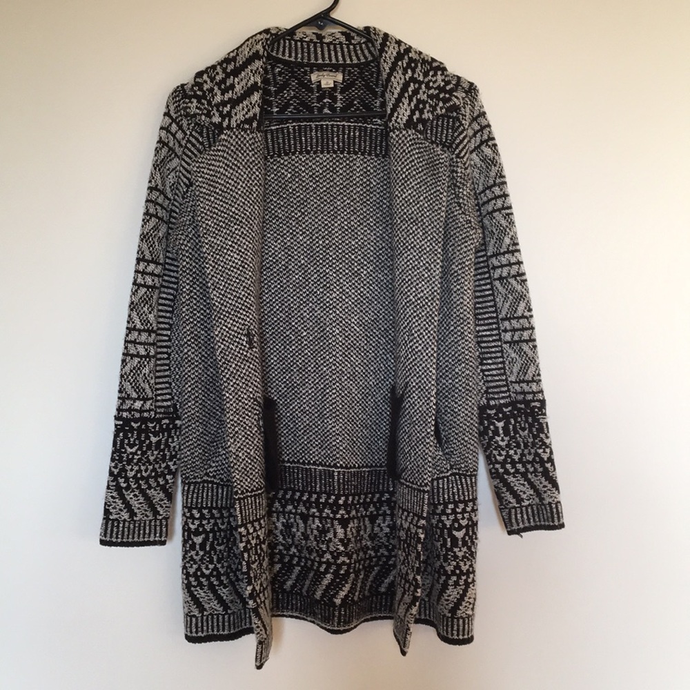 Lucky Brand Patterned Knit Cardigan Sweater